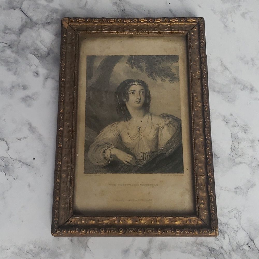 Vintage Victorian Engraved Photo The Chieftain's Daughter - Picture 1 of 12